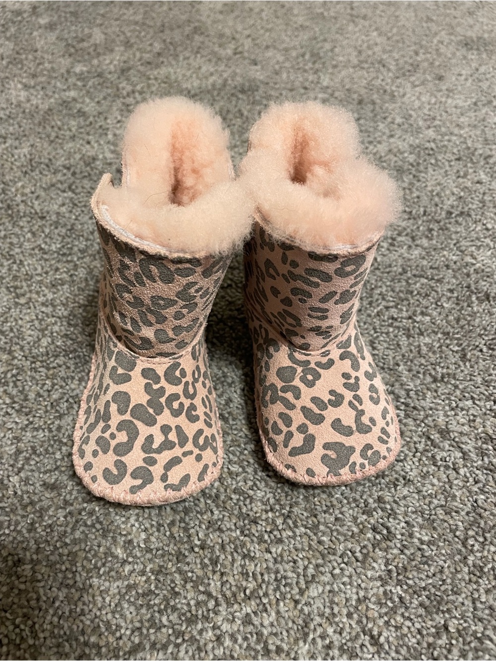UGG Pink Leopard Print Baby Booties